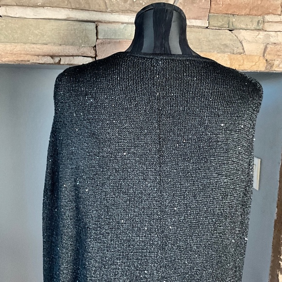 Chicos NEW Chrissy Cape Sweater Tank Duet Party Holiday Sparkle Classic Black XL - Picture 7 of 11